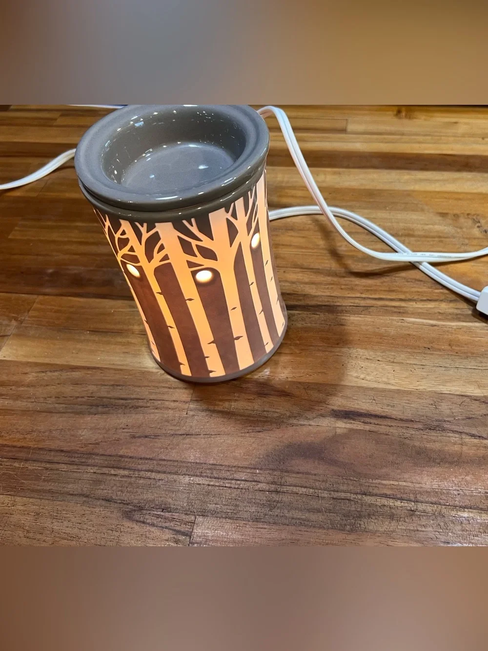Scentsy Aspen Trees Ceramic Wax Warmer Gray Woodland